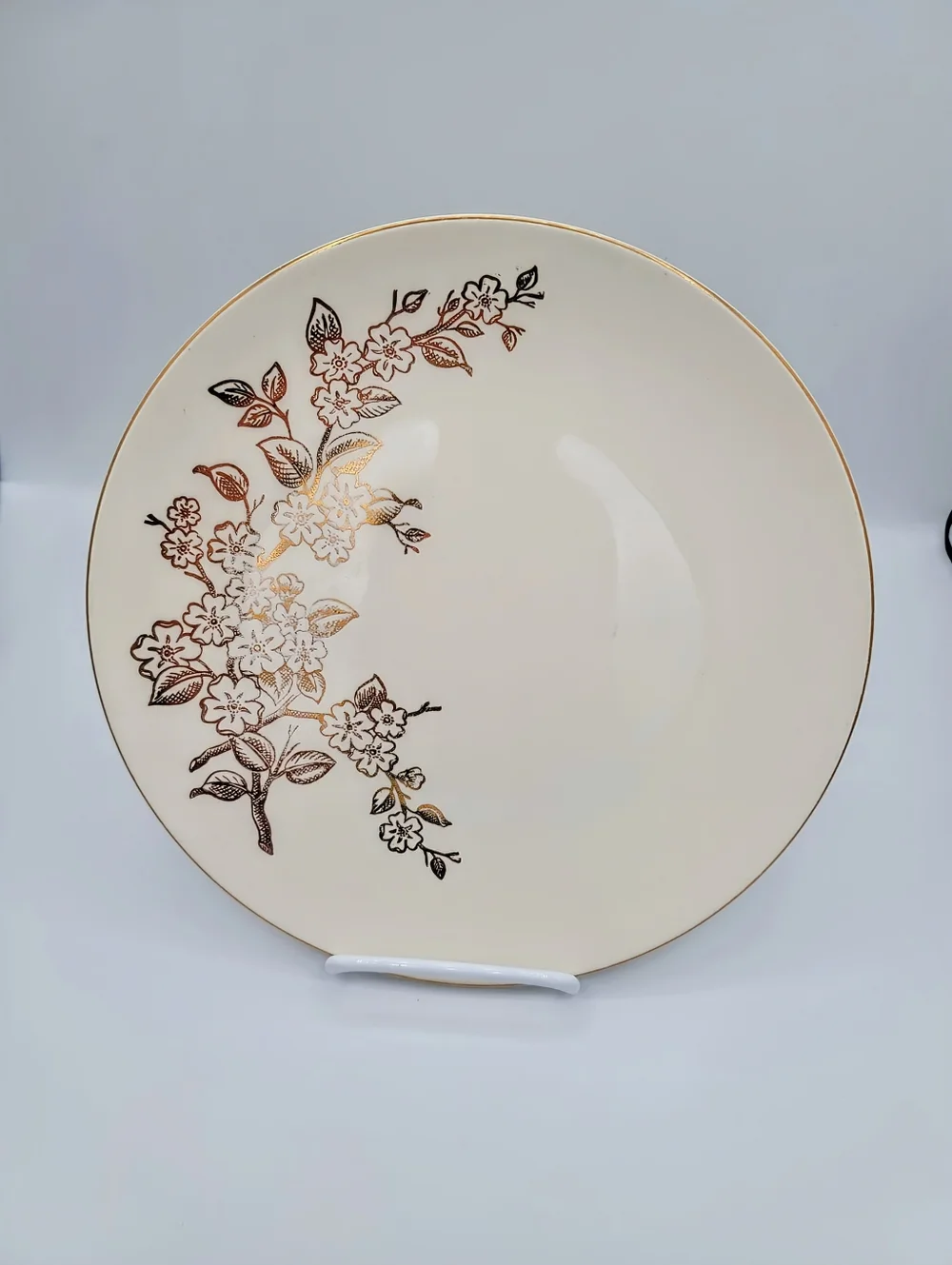 Knowles Apple Blossom X4013 Dinner Plates 10” Gold Trim Freda Diamond Set 2 Vtg